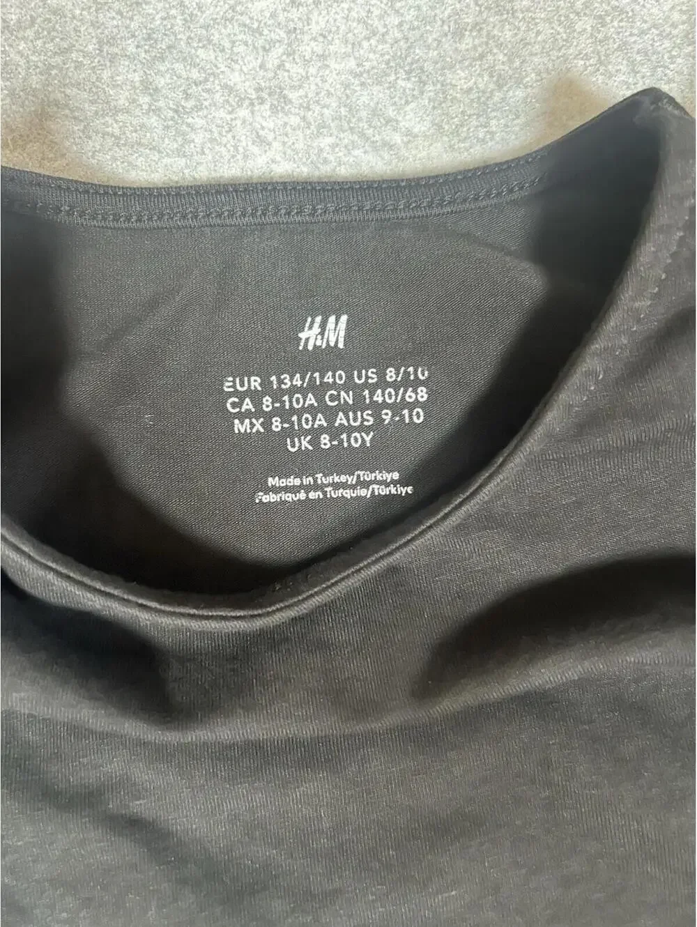 H&M Girls Black‎ Glitter Ruffle Long Sleeve Pullover Top US 8/10